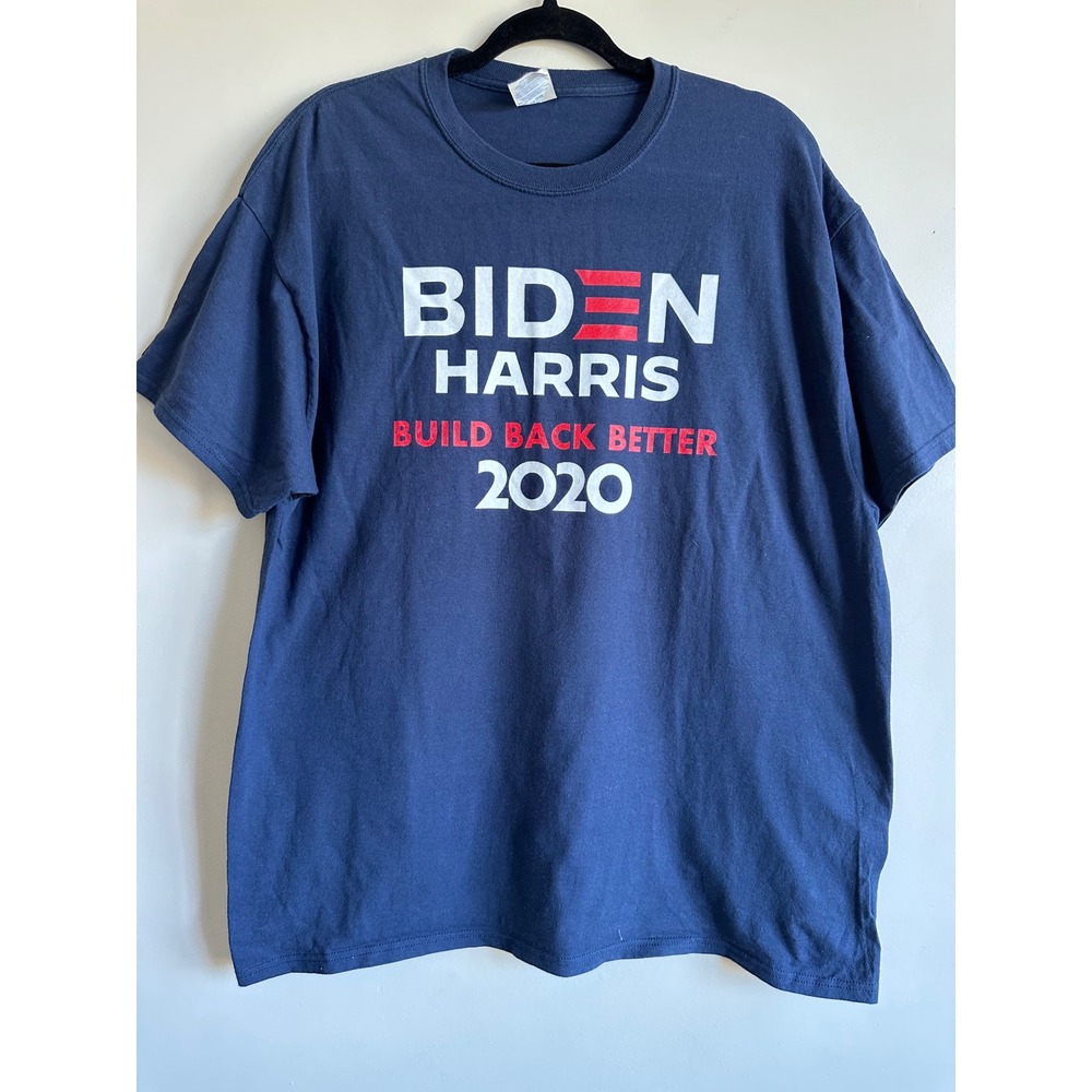 Biden Harris 2020 Build Back Better T-Shirt Navy Blue Port & Company XL